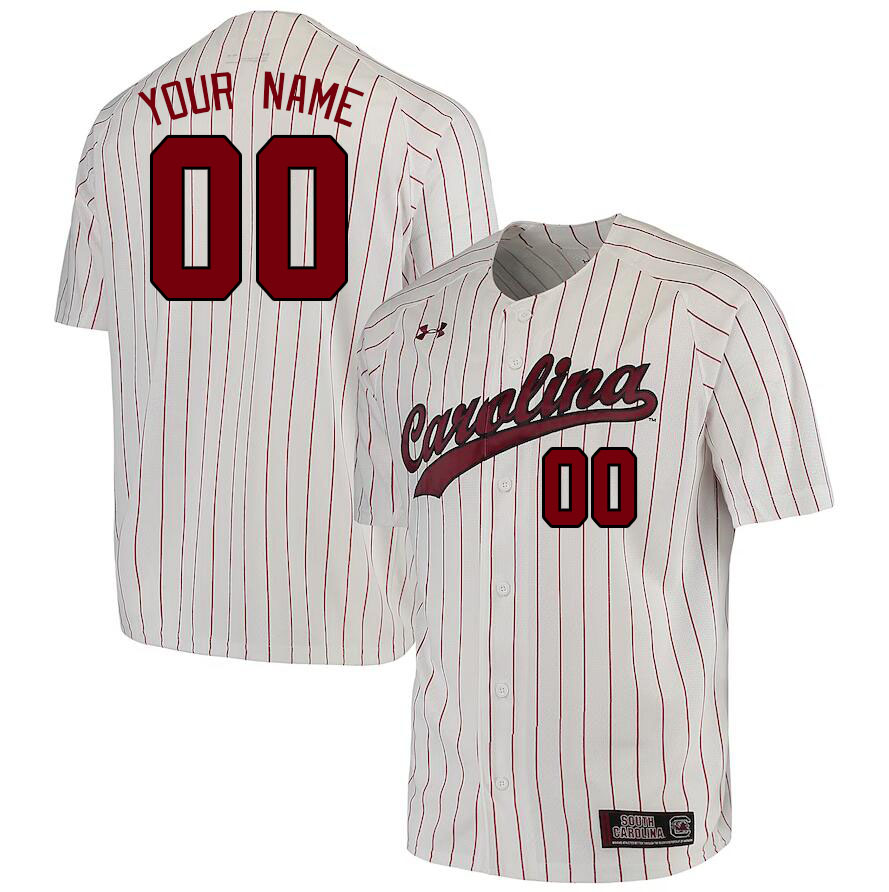 Custom South Carolina Gamecocks Name And Number College Baseball Jerseys Stitched-Pinstripe - Click Image to Close